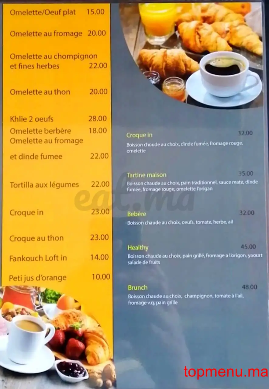 Loft’in menu page 2