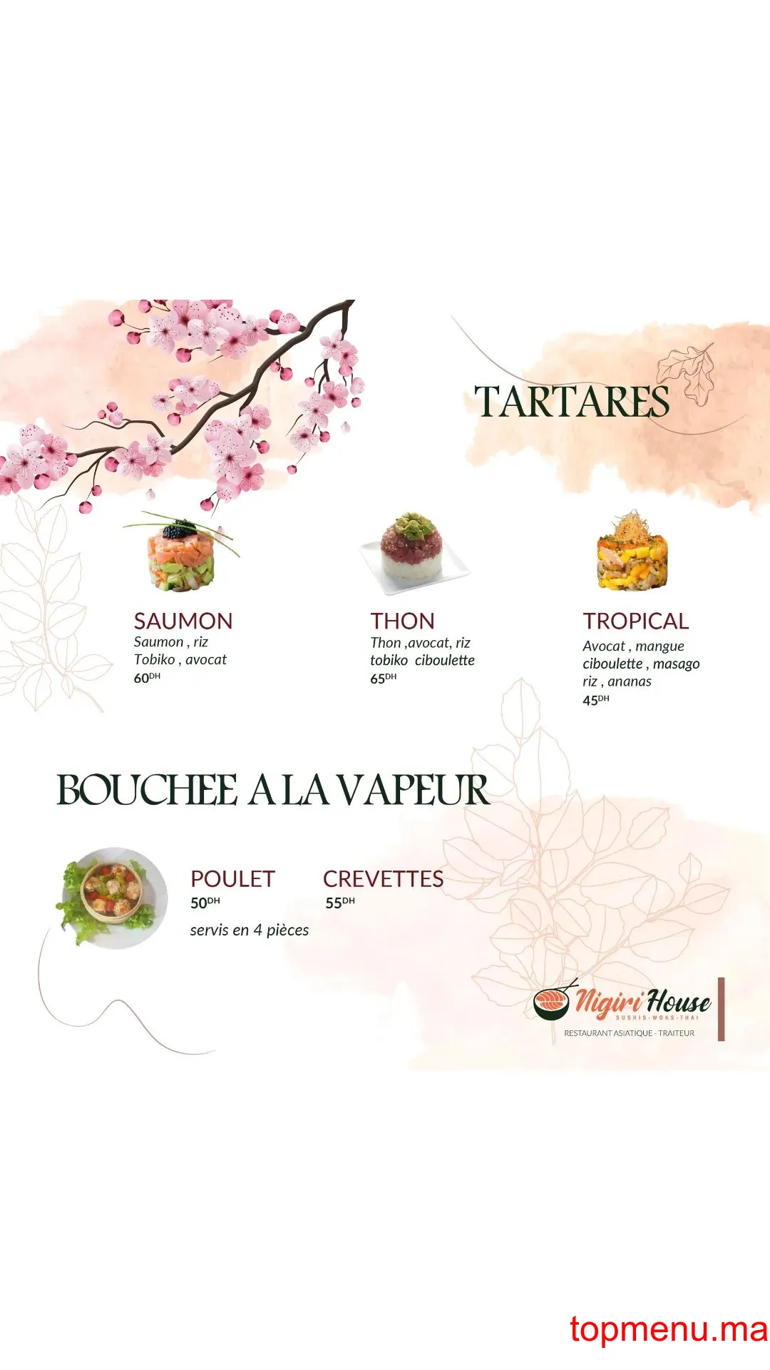 Nigiri House Saidia Marina menu page 9