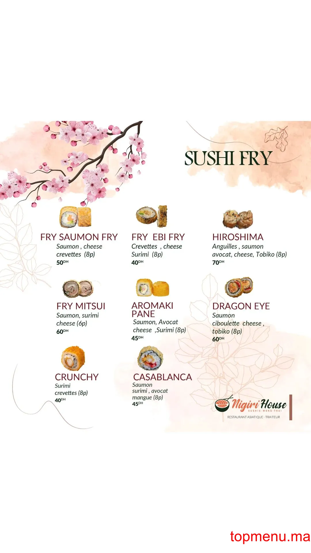 Nigiri House Saidia Marina menu page 6