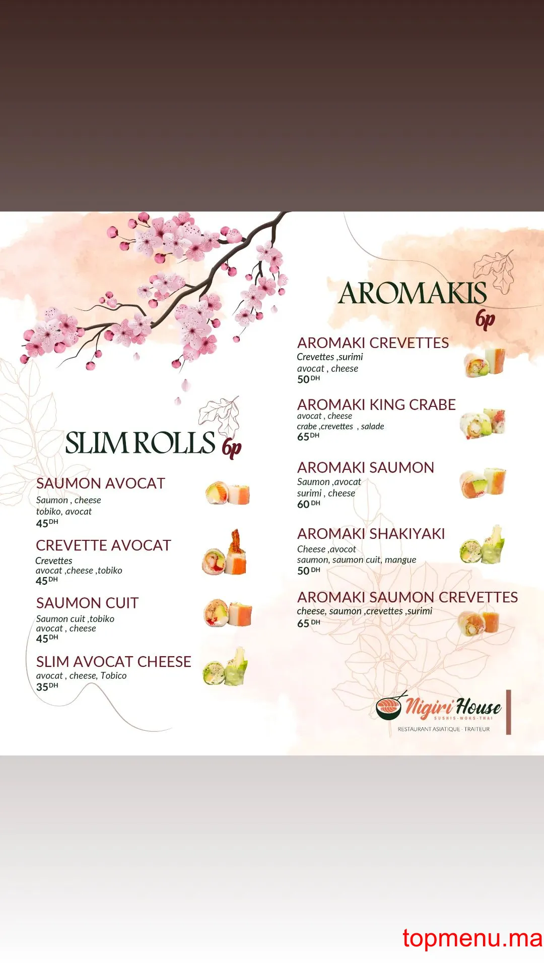 Nigiri House menu page 7