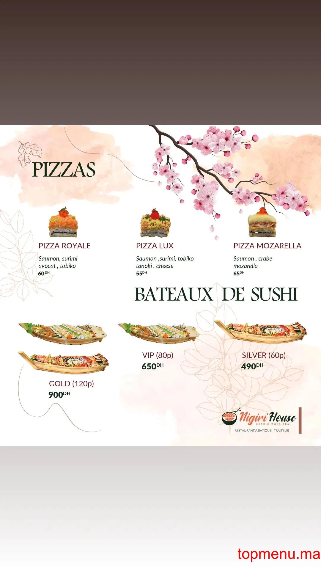 Nigiri House Saidia Marina menu page 12