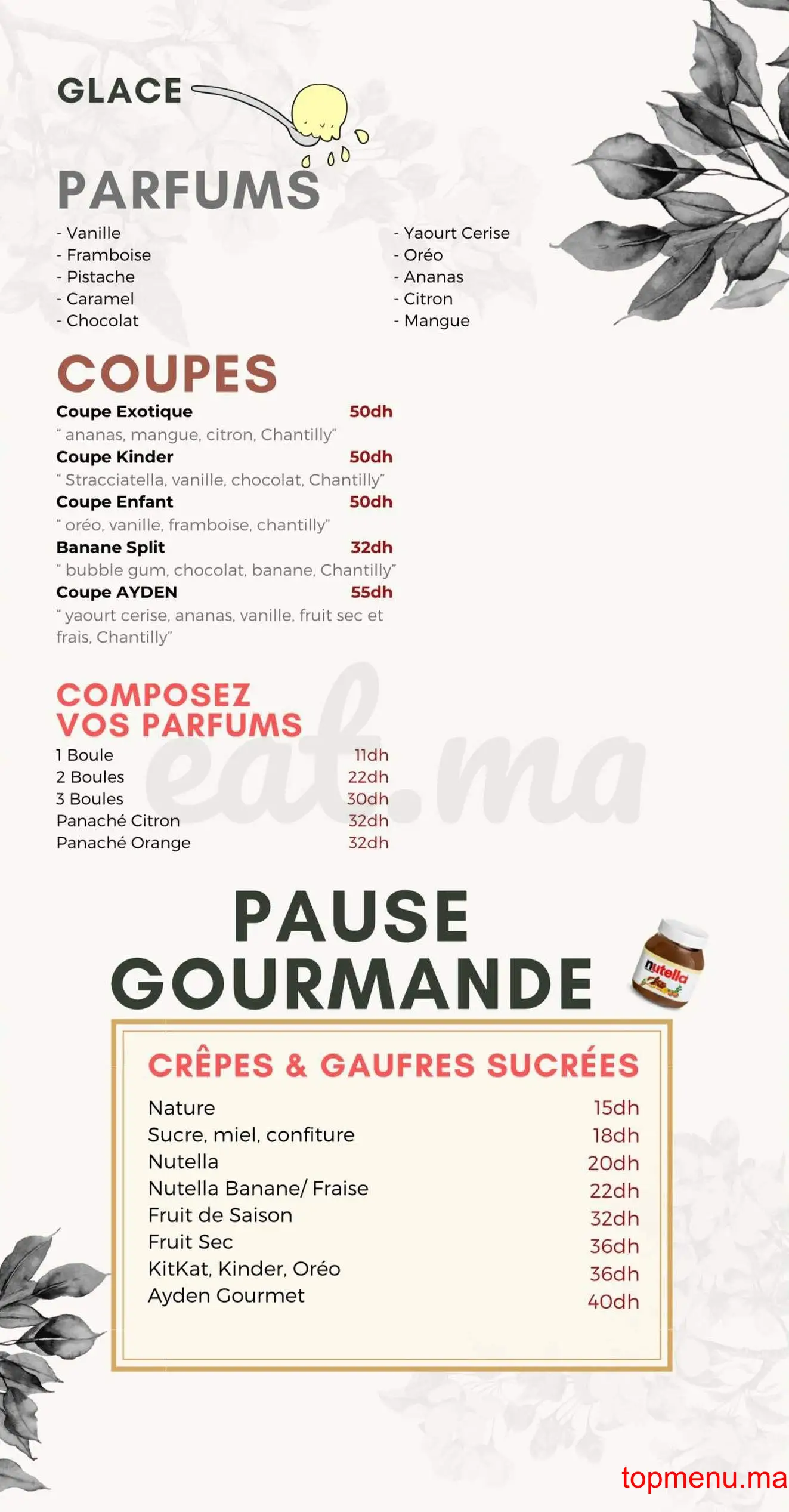 Ayden gourmet menu page 4