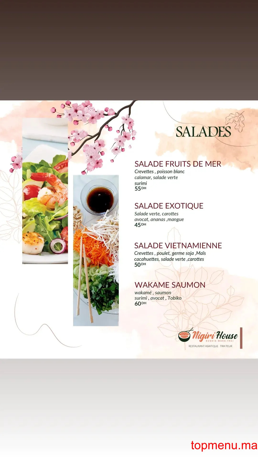 Nigiri House Saidia Marina menu page 2