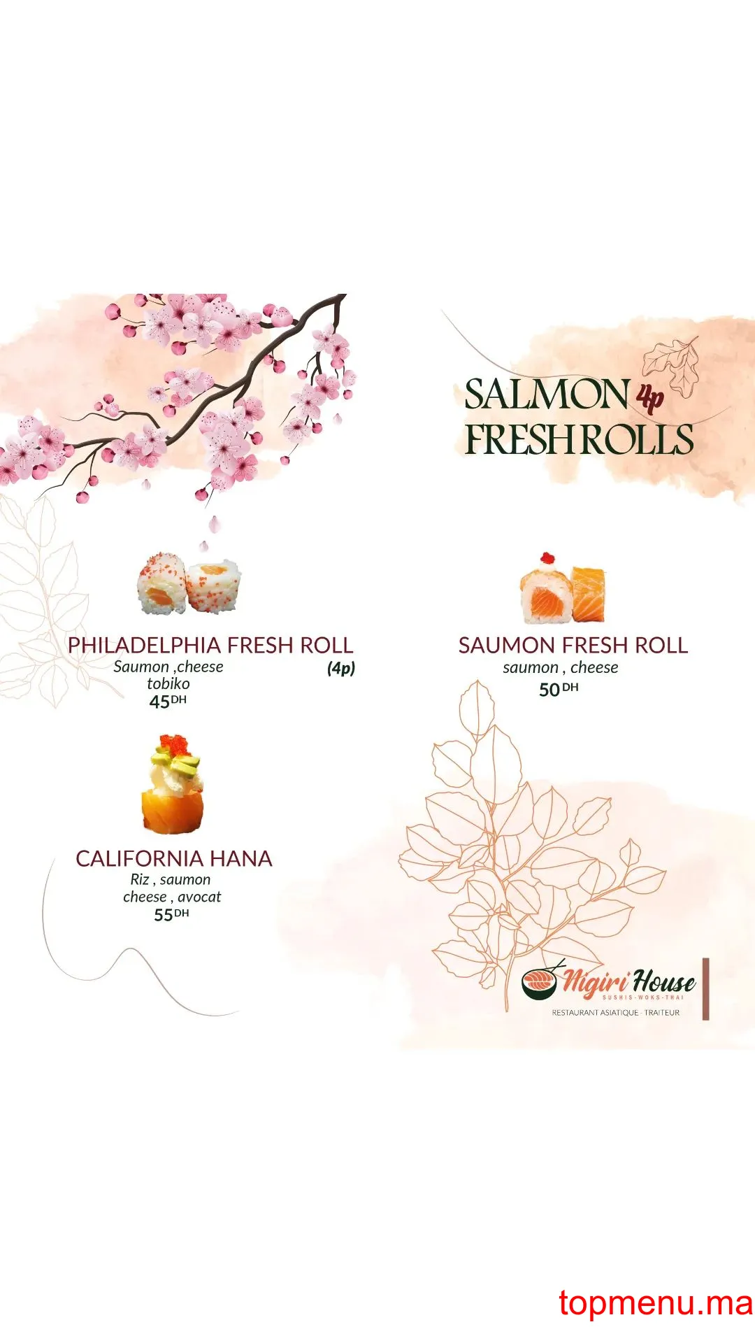 Nigiri House Saidia Marina menu page 5