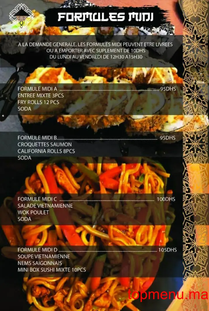 Mr.sushi menu page 1