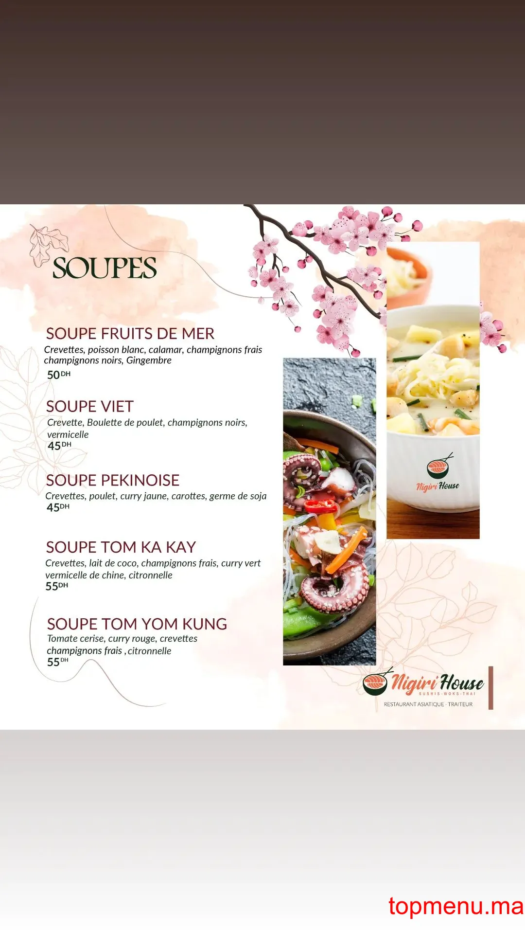 Nigiri House Saidia Marina menu page 3