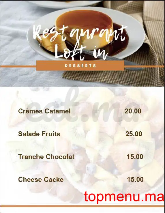 Loft’in menu page 15