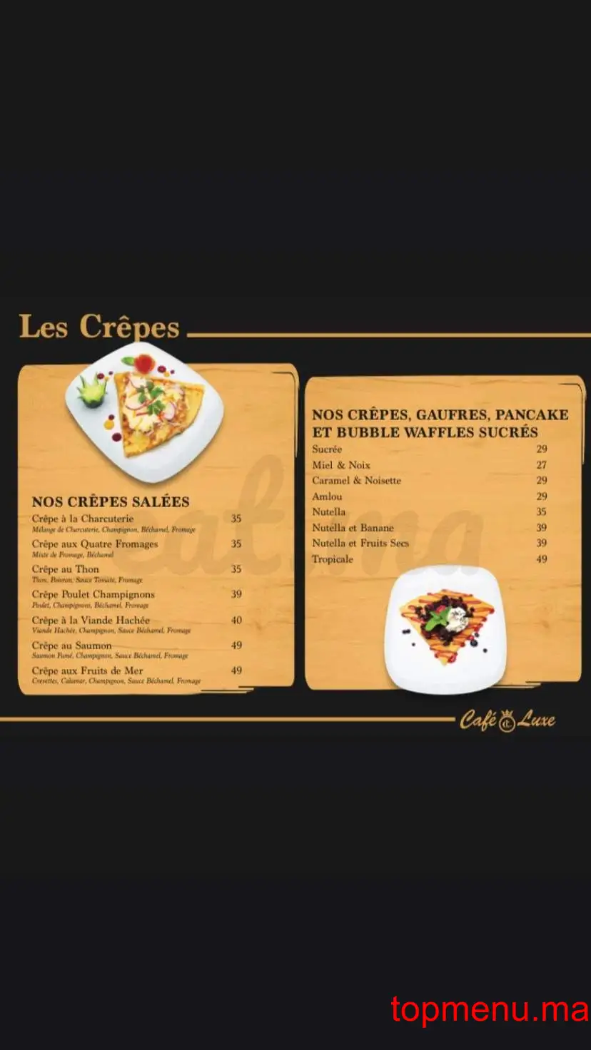 CAFÉ LUXE menu page 4