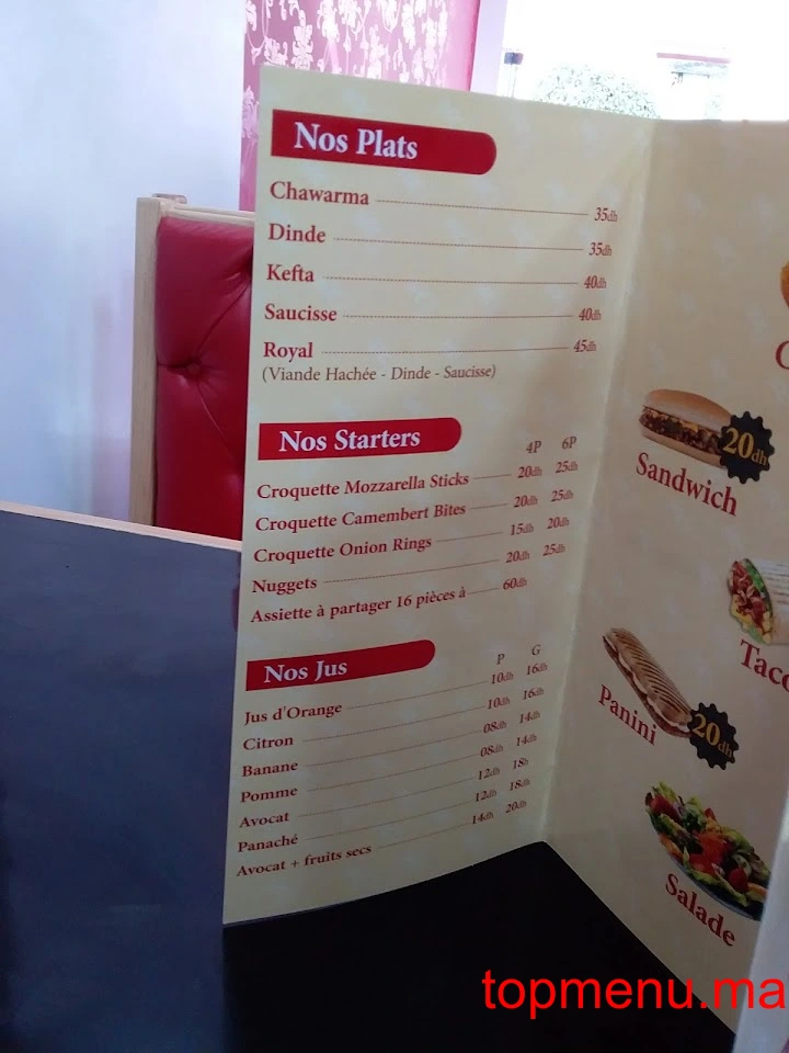 Royal Fast Food menu page 2