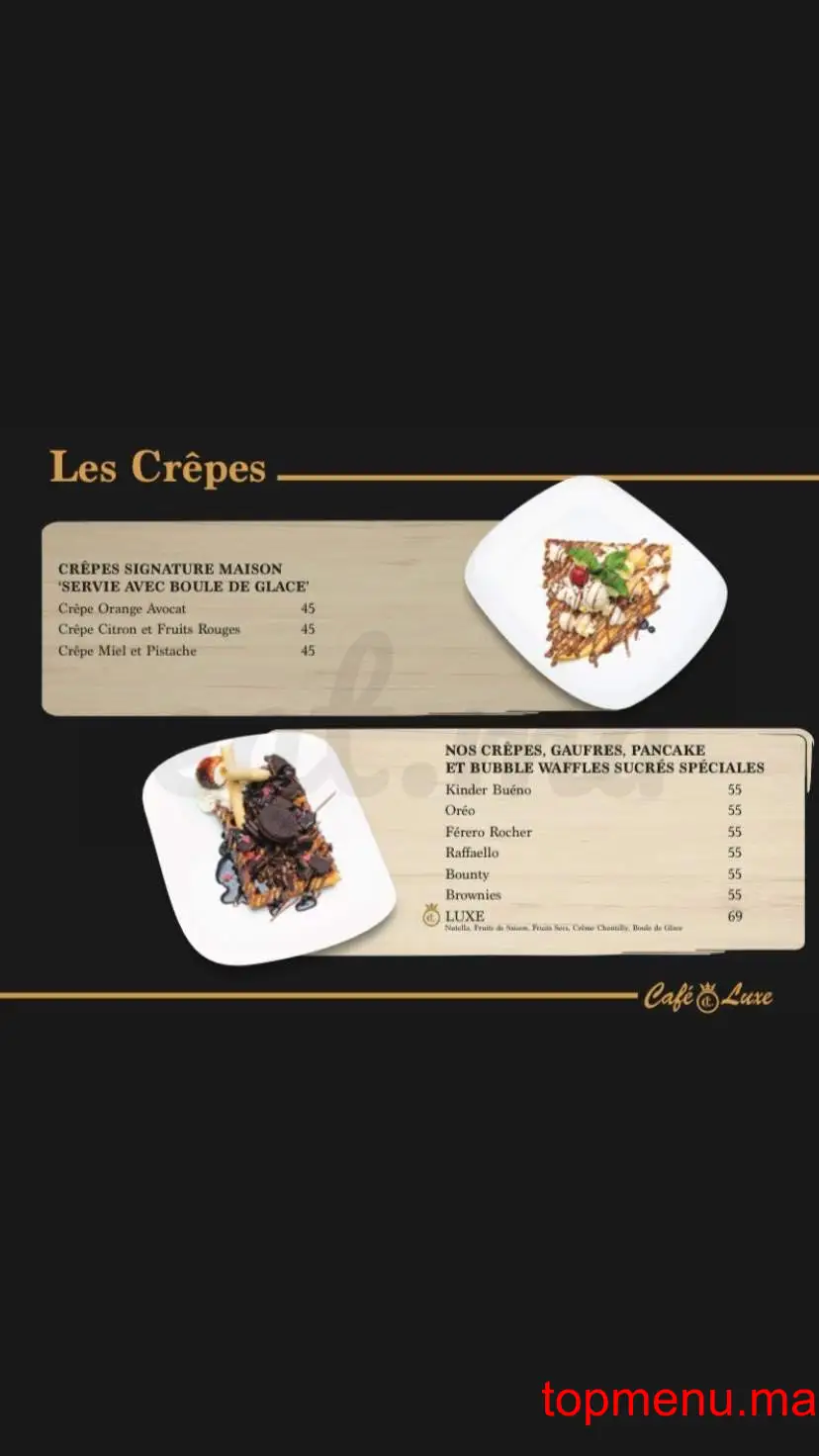 CAFÉ LUXE menu page 15