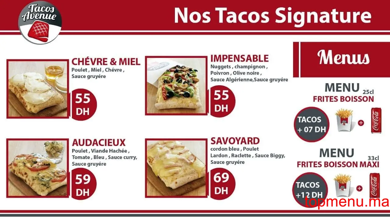 Tacos Avenue menu page 2