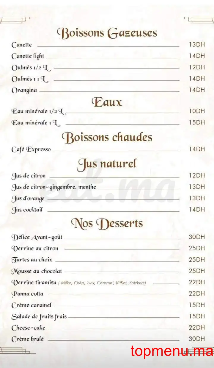 L’Avant Goût menu page 9