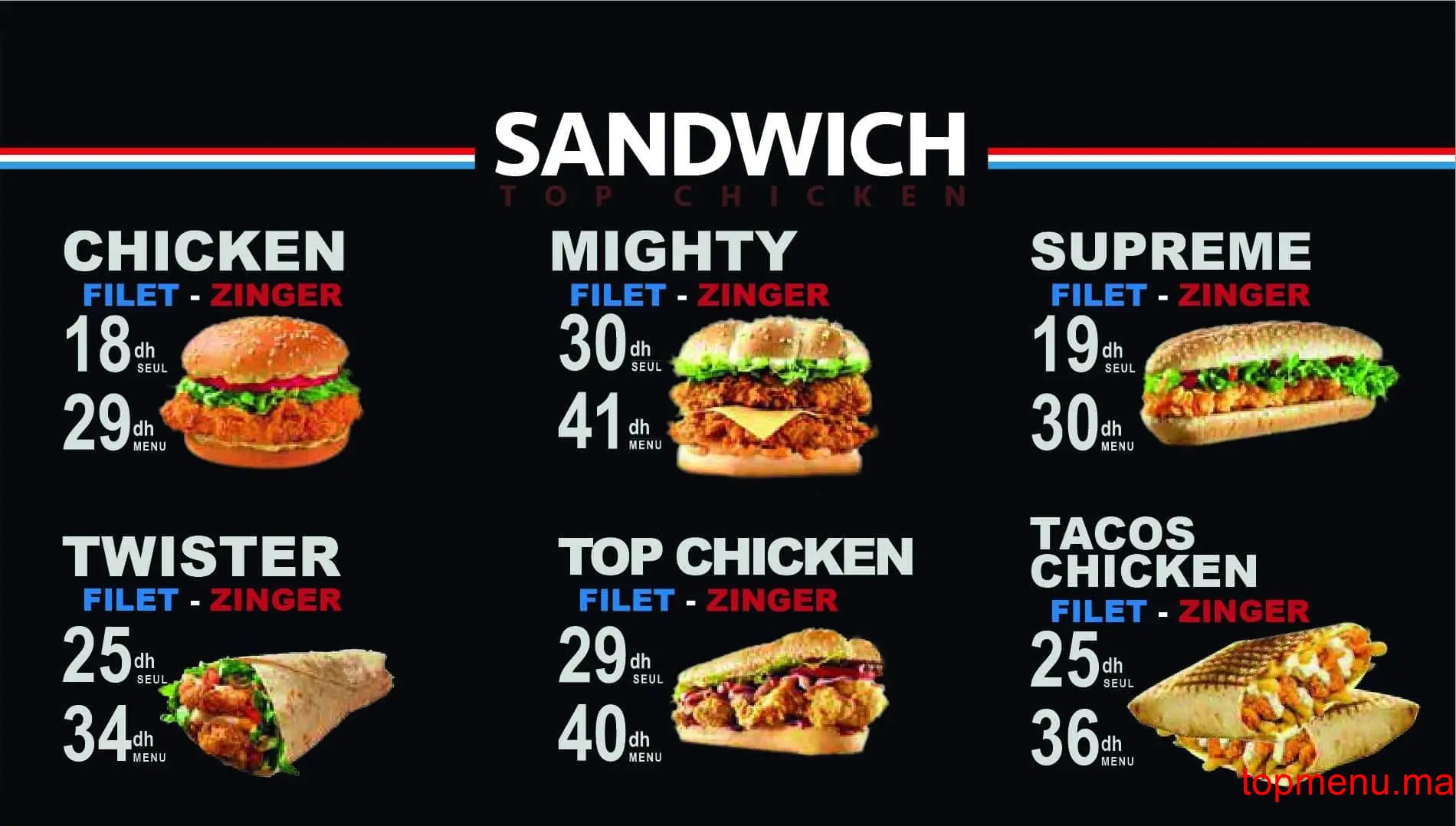 Top Chicken menu page 3