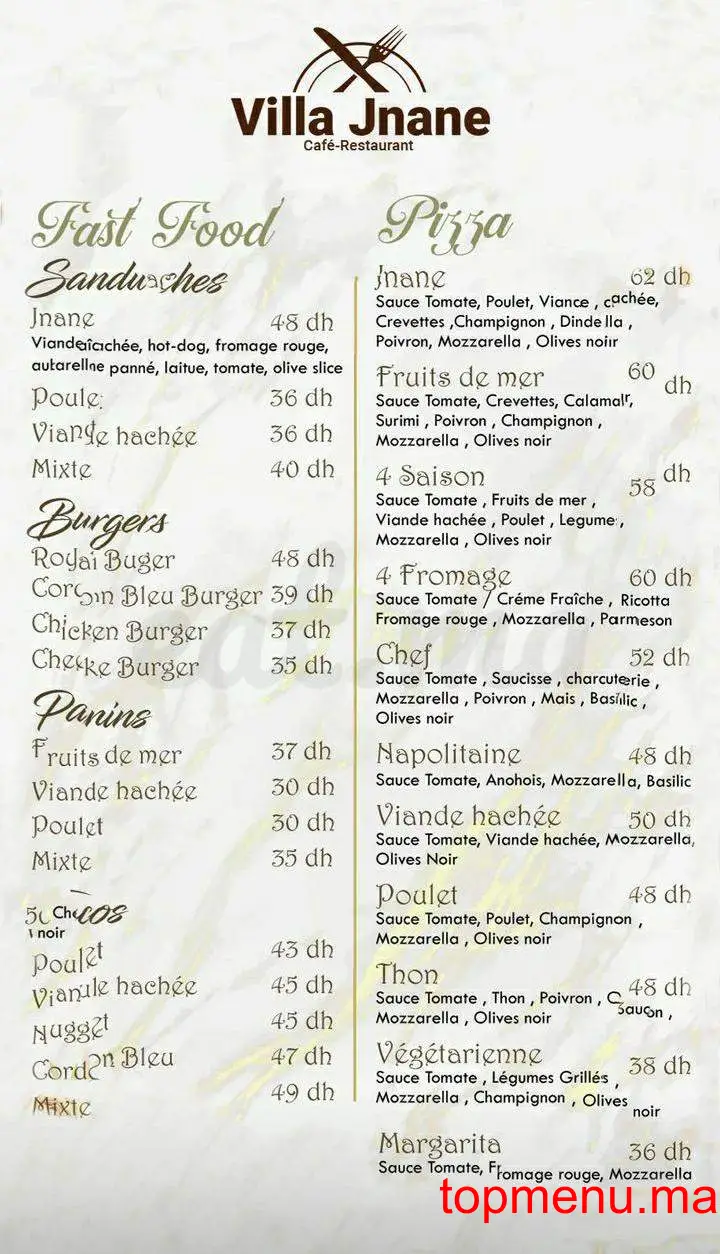 VILLA JNANE menu page 7