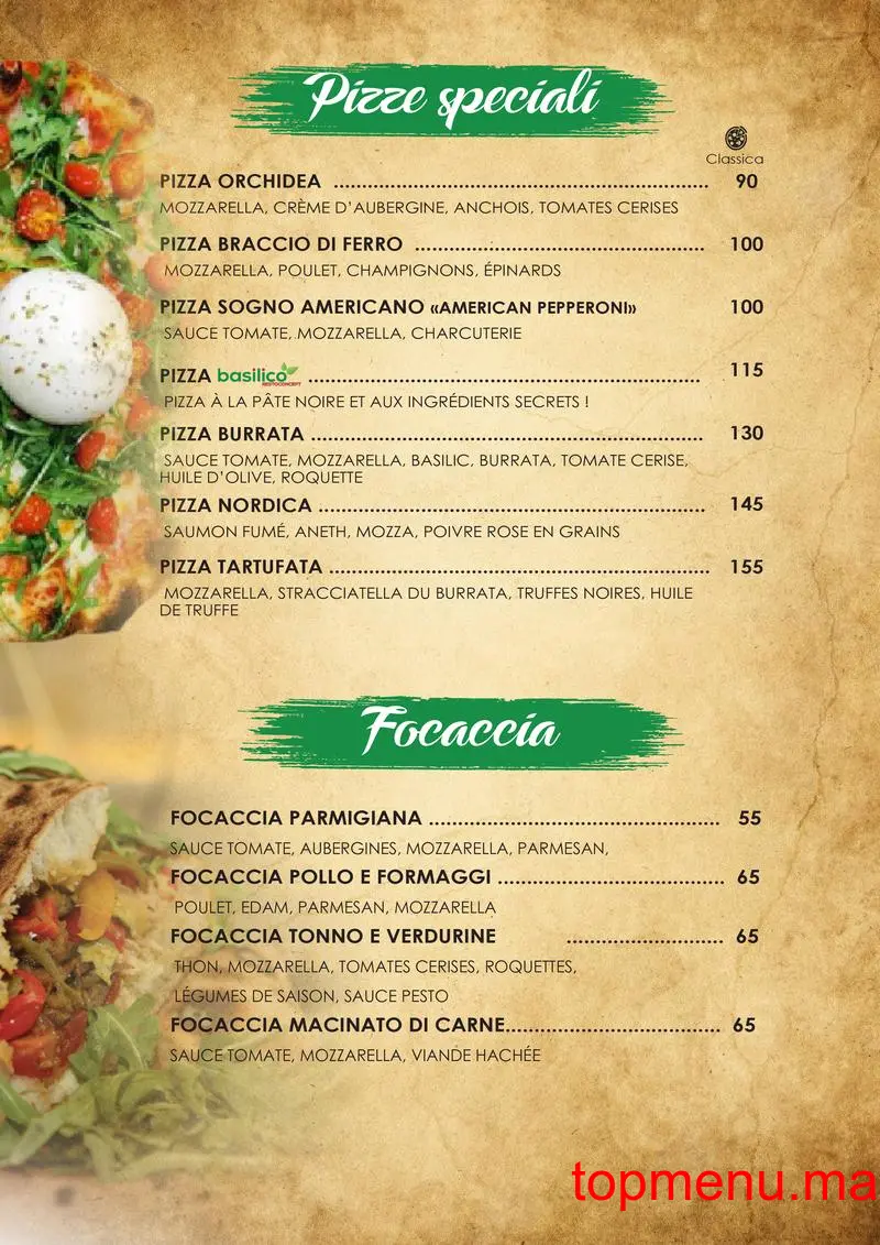 Basilico menu page 4