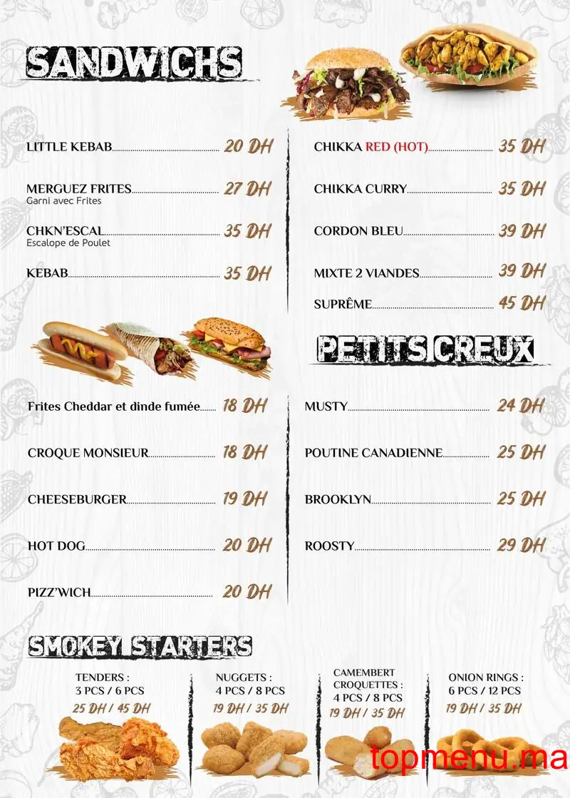 Smokey’s menu page 3