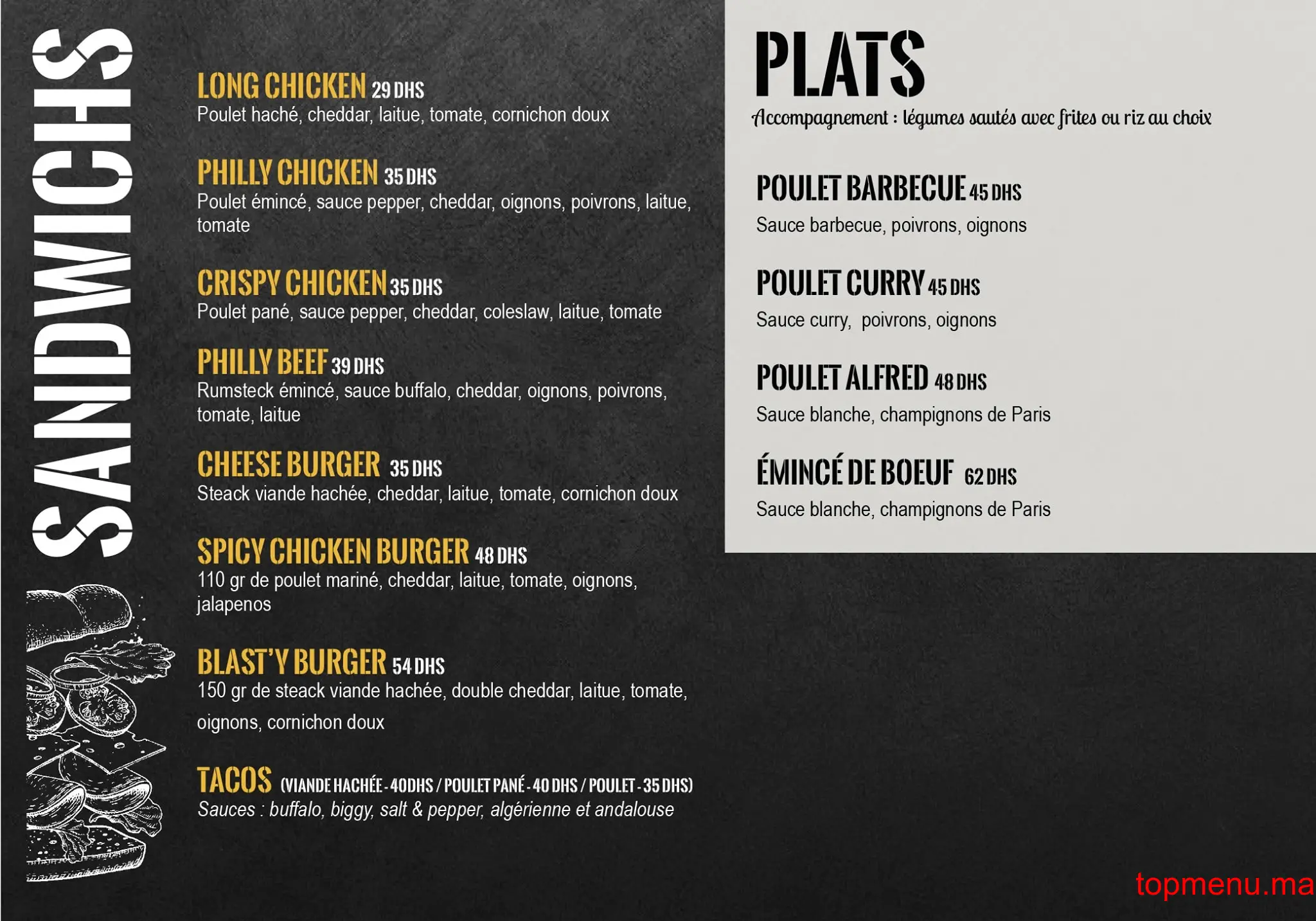 Blasty menu page 4