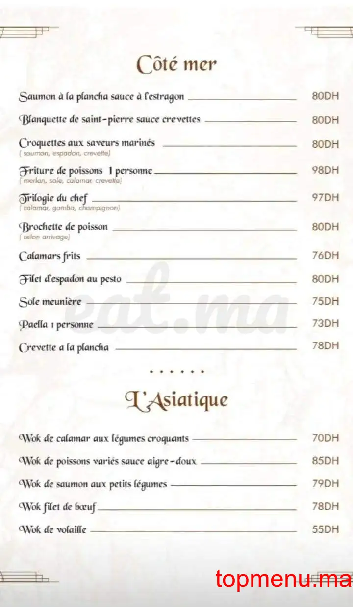 L’Avant Goût menu page 10