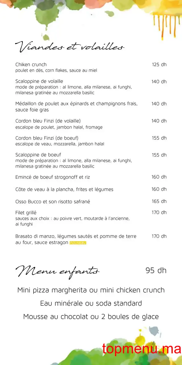 Restaurant Finzi Souissi menu page 4