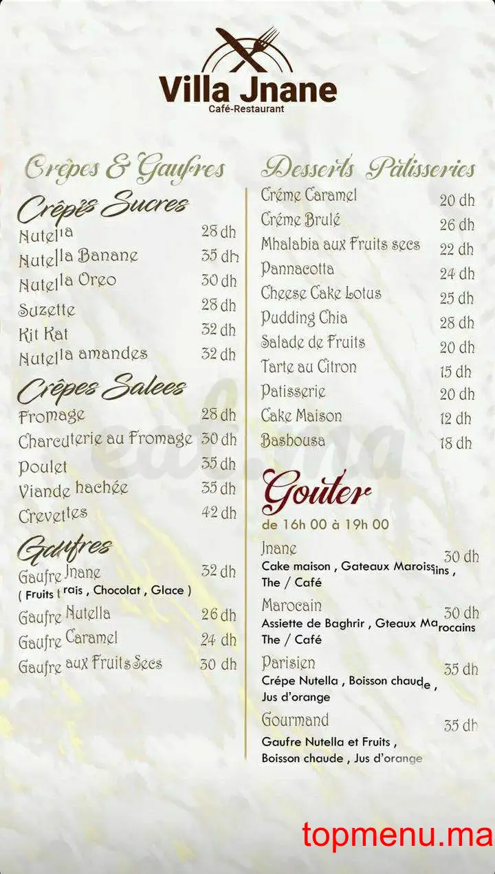 VILLA JNANE menu page 6