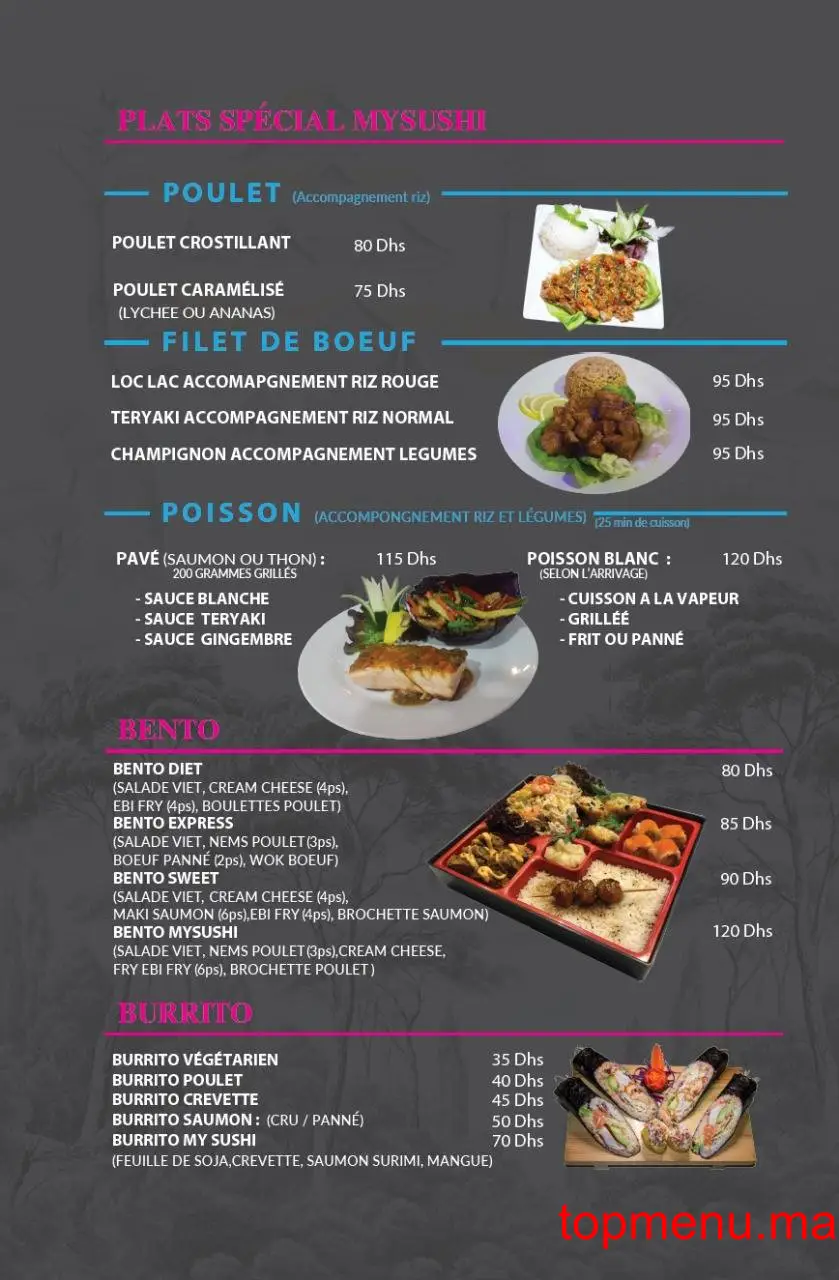 MY SUSHI menu page 7