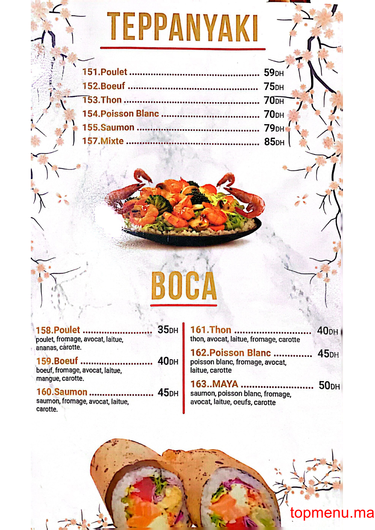 Maya sushi menu page 5