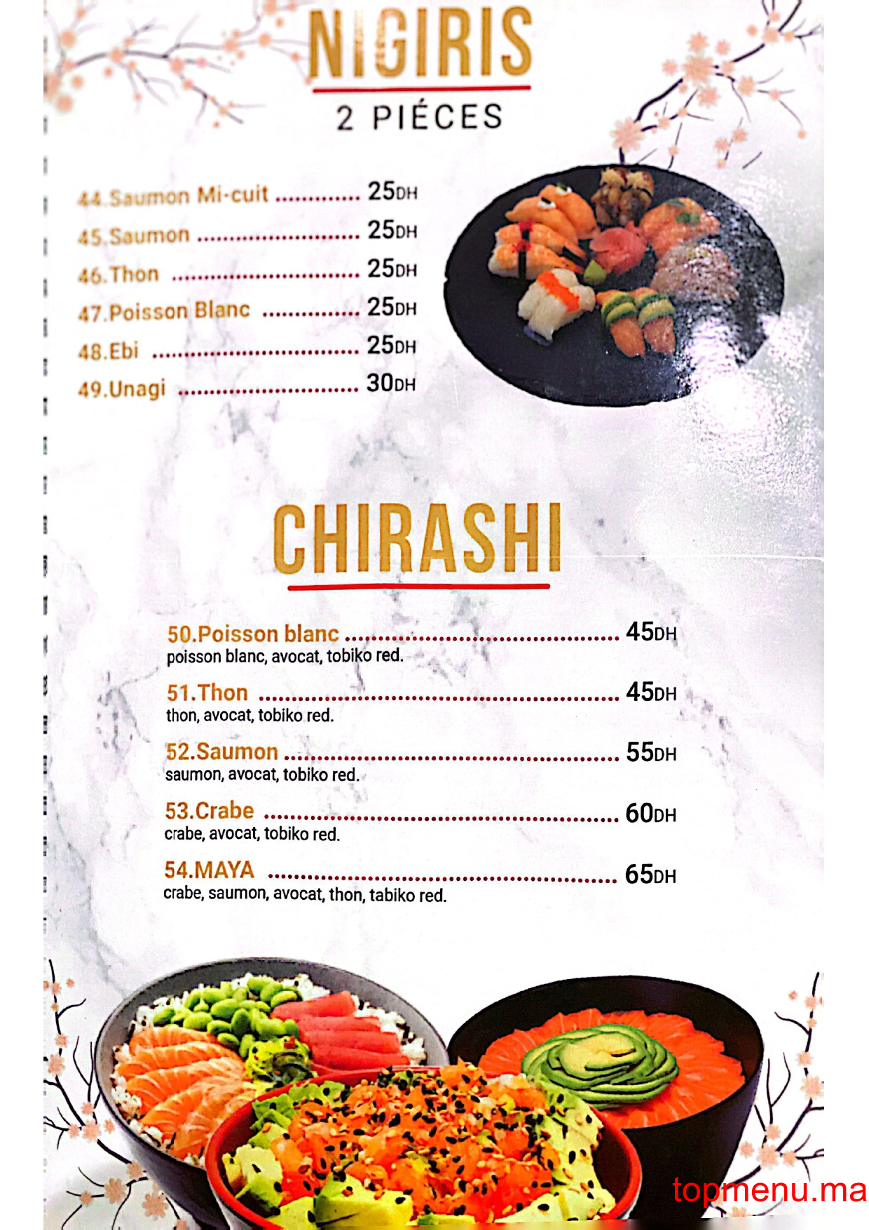 Maya sushi menu page 13