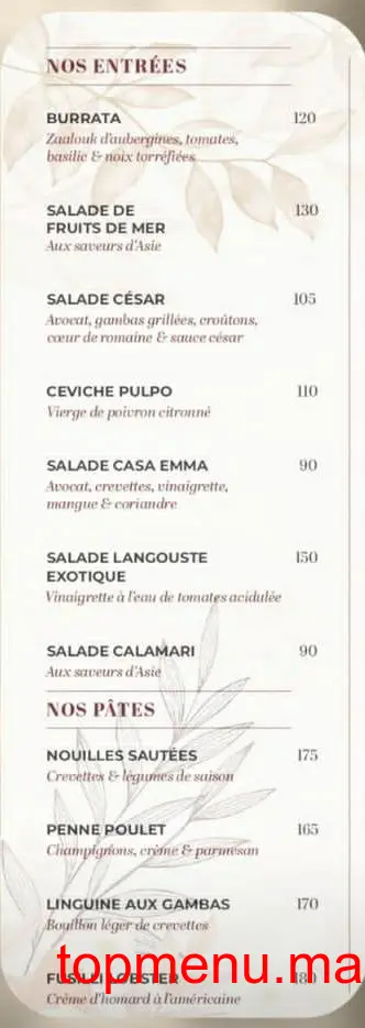 Lounge Casa Emma menu page 5