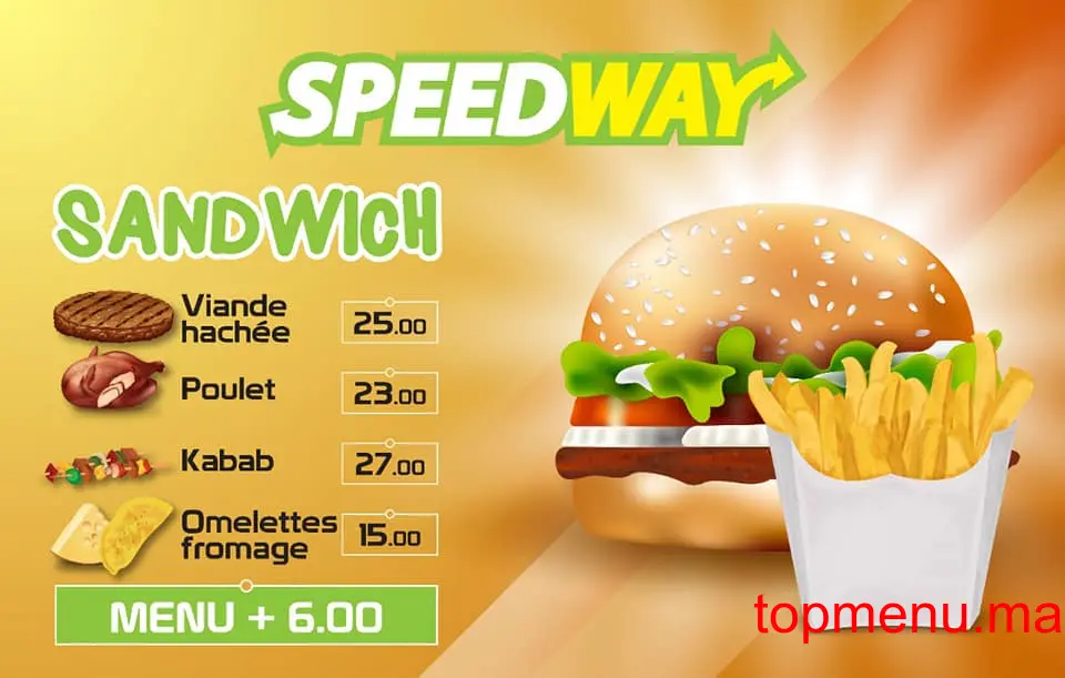 Speedway menu page 2