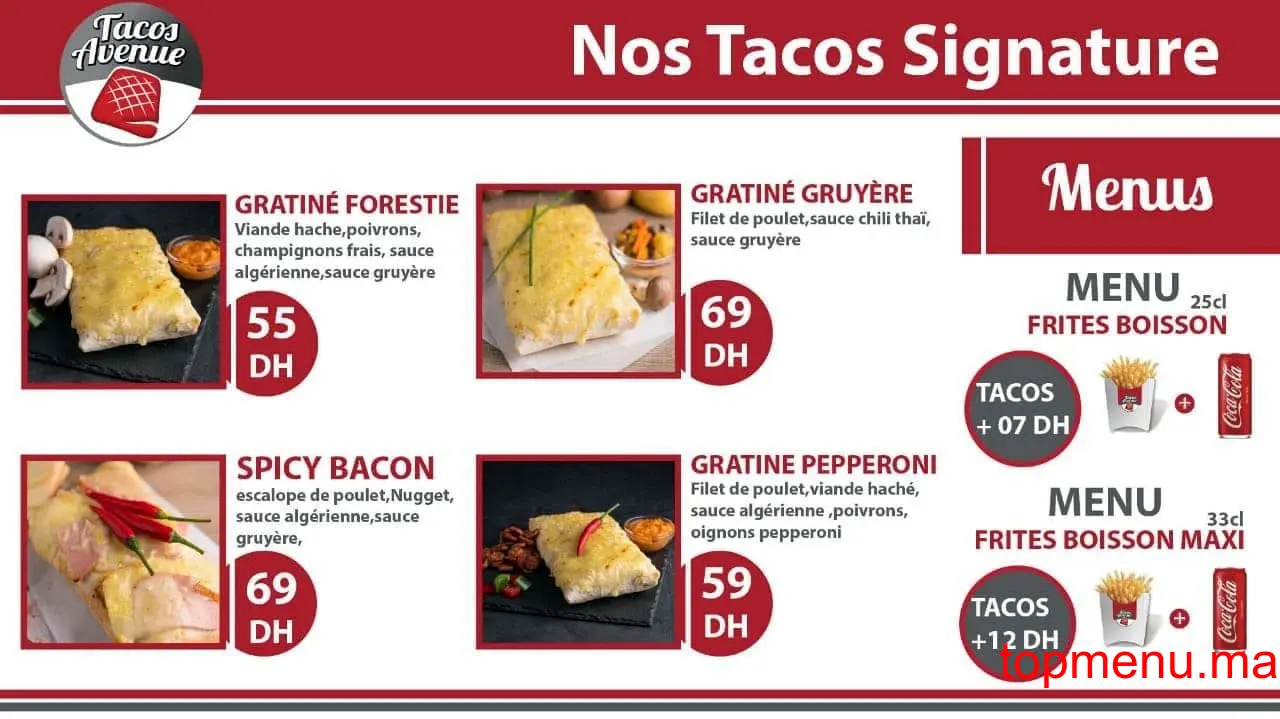 Tacos Avenue menu page 3