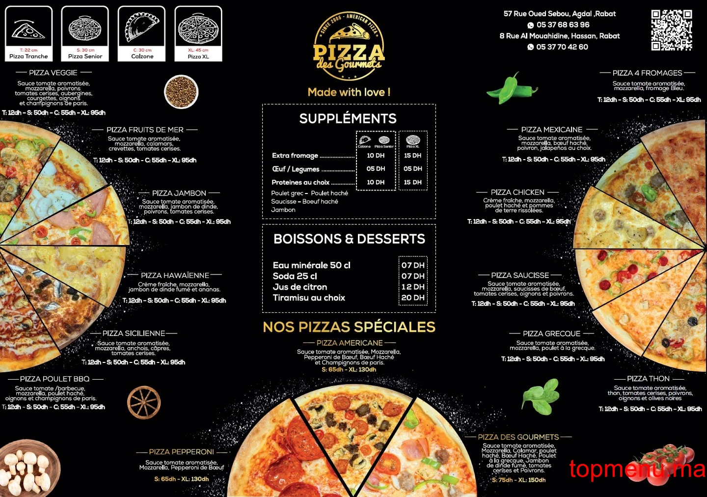 Pizza des Gourmets – Agdal menu page 1