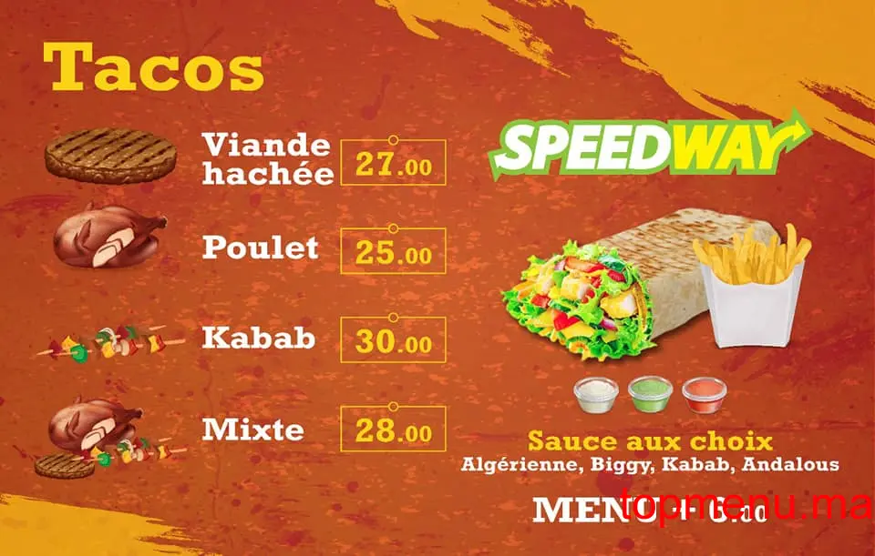 Speedway menu page 3