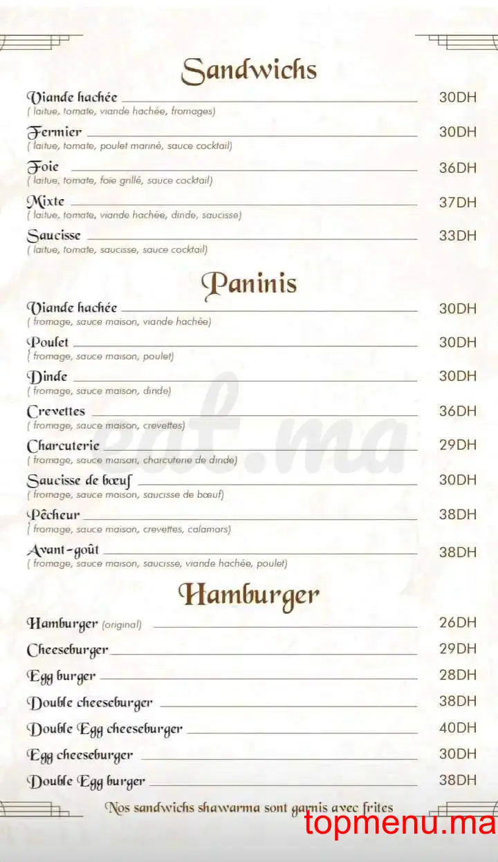 L’Avant Goût menu page 8