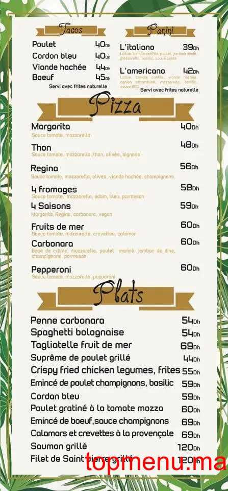 La Sala Anne Marie menu page 1