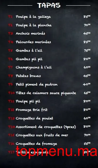 Tapeo menu page 8