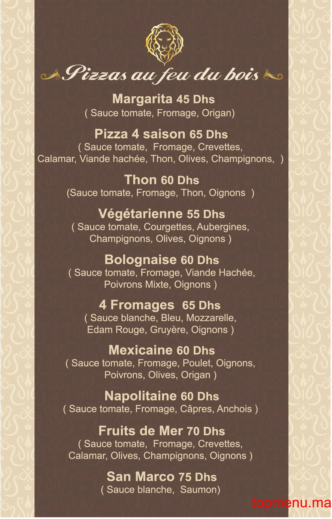 San Marco menu page 1