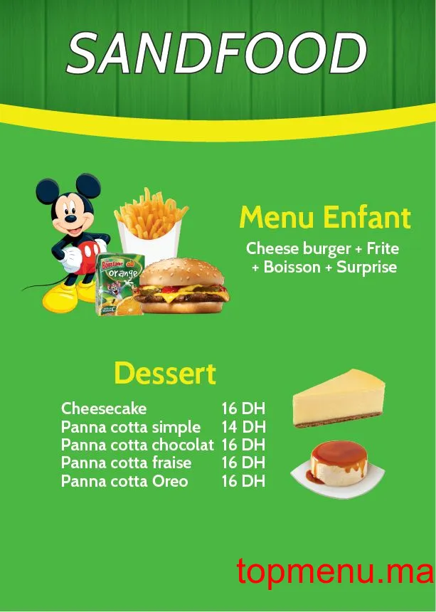 Sand Food menu page 3