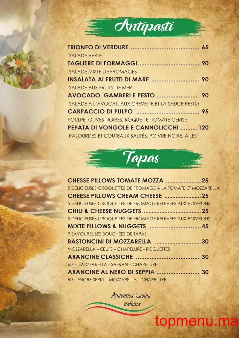 Basilico menu page 1