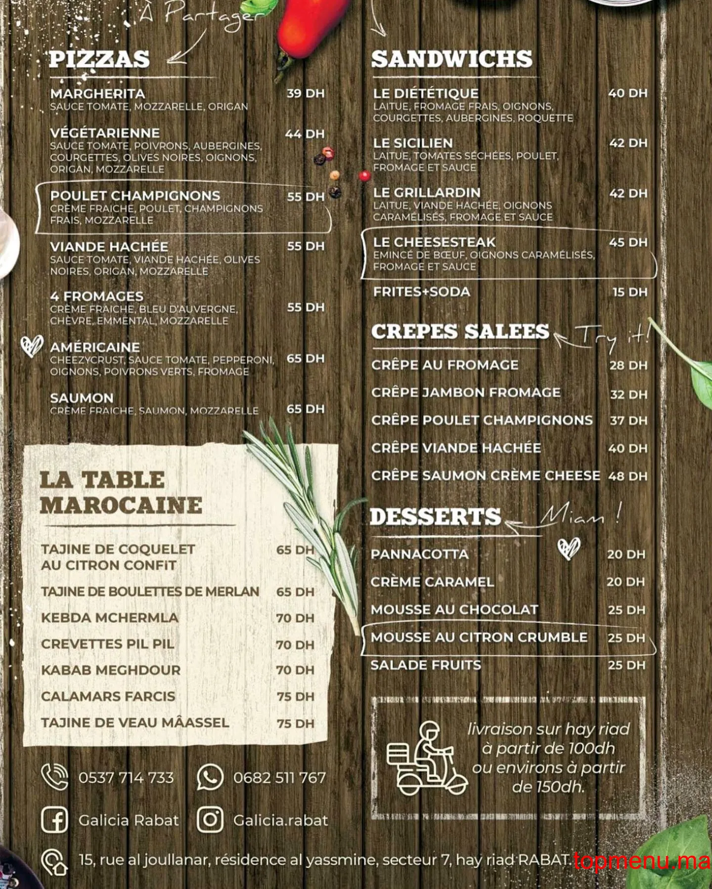 Galicia menu page 2