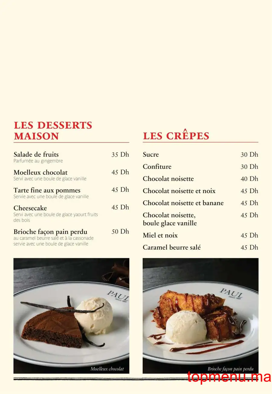 Café Paul Prestigia menu page 10