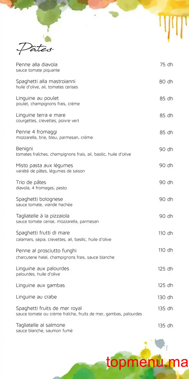 Restaurant Finzi Souissi menu page 6