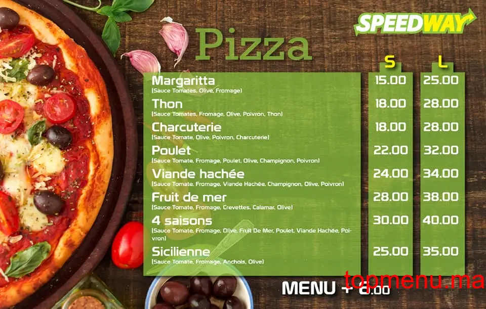 Speedway menu page 4