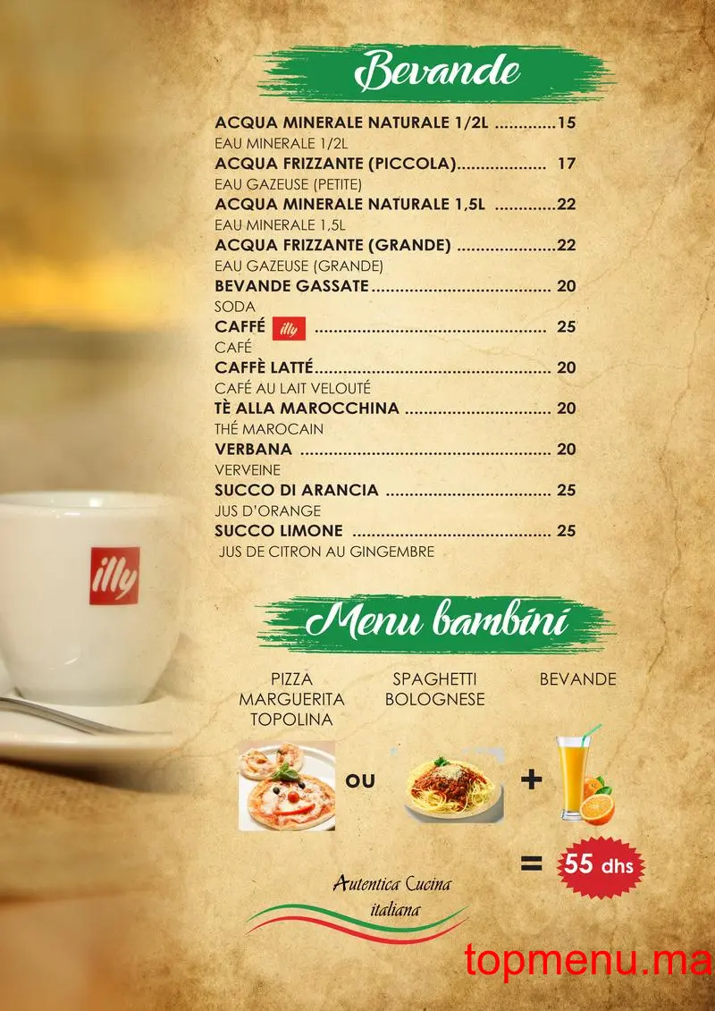 Basilico menu page 7