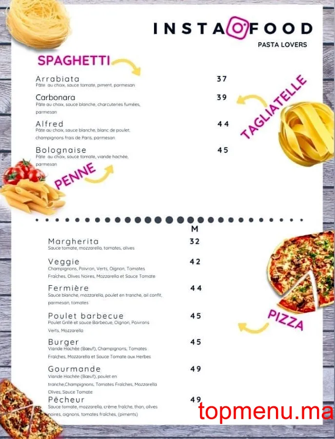 Instafood menu page 2