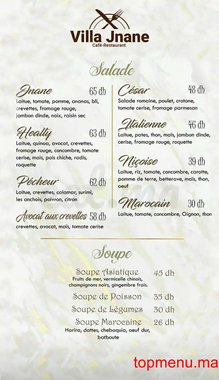 VILLA JNANE menu page 3