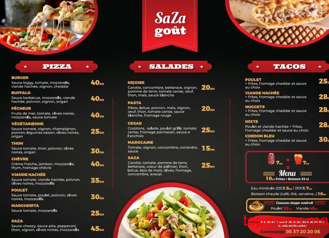 SaZa goût menu page 1