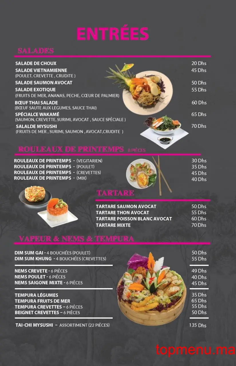 MY SUSHI menu page 5