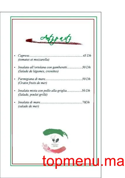 Il Giardino menu page 1