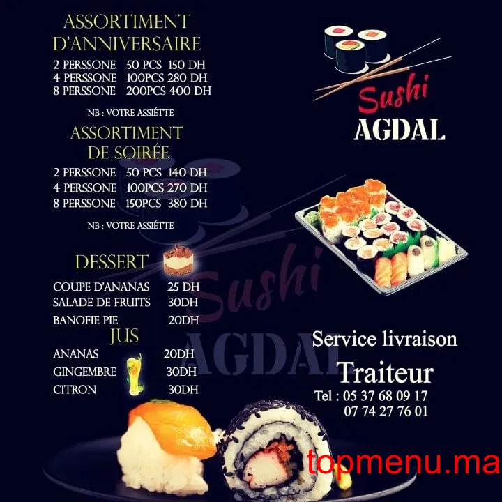 SUSHI AGDAL menu page 2