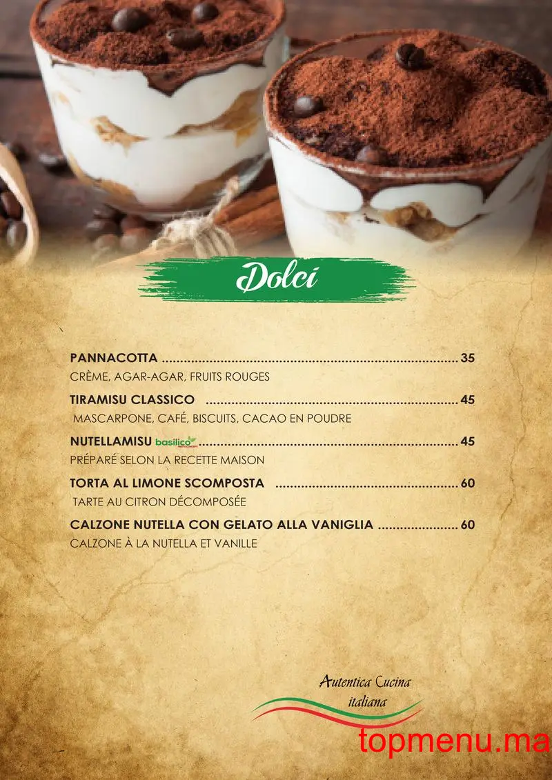 Basilico menu page 6